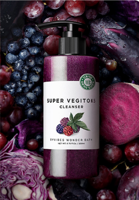 Wonder Bath Super Vegitoks Cleanser 300 ml. (Purple) บับเบิ้ลคลีนเซอร์สุดฮิต !! สูตรใหม่!!  สีม่วง - สารสกัดจากผักผลไม้สีม่วง เน้นฟื้นบำรุงผิวที่ถูกทำร้ายจากมลภาวะหรือแสงแดด ช่วยบำรุงผิวที่หย่อนคล้อย หยาบกร้าน คล้ำเสีย โทรมดูไม่สดใส ไม่เปล่งปลั่ง ให้กลับมาชุ่มชื่น นุ่มเด้ง อิ่มฟู เนียนละเอียด สุขภาพดี ผิวจะดูฉ่ำโกลว ยกกระชับ ช่วยลดเลือนริ้วรอย ผิวดูอ่อนเยาว์